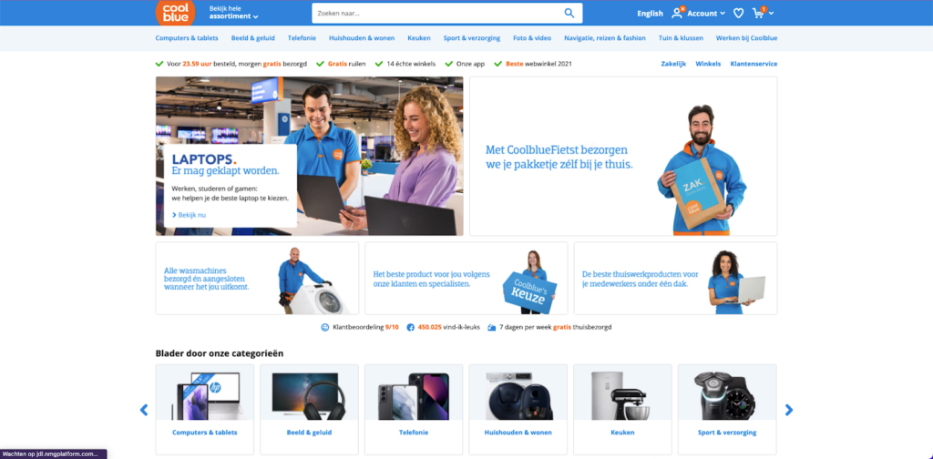 Aan de slag met conversie optimalisatie voor jouw webshop: 15 quick wins 17 Homepagina Coolblue desktop versie Joyca Kuijpers