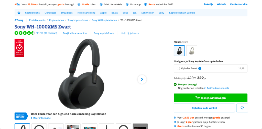 Aan de slag met conversie optimalisatie voor jouw webshop: 15 quick wins 14 Coolblue productpagina Joyca Kuijpers